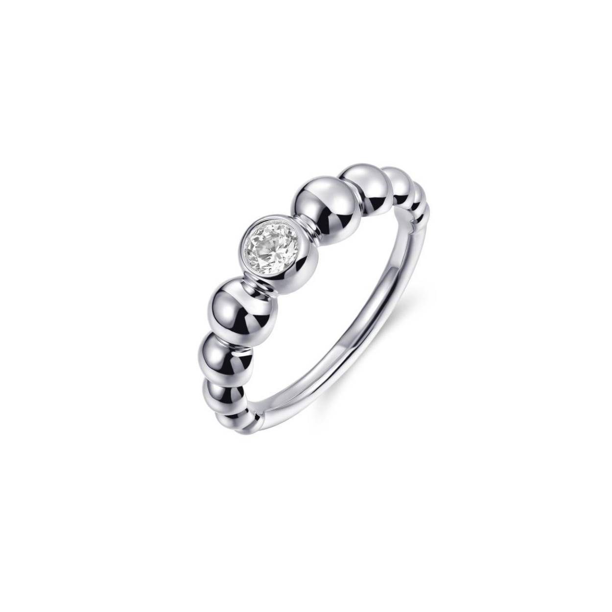 Beaded statement ring with stone