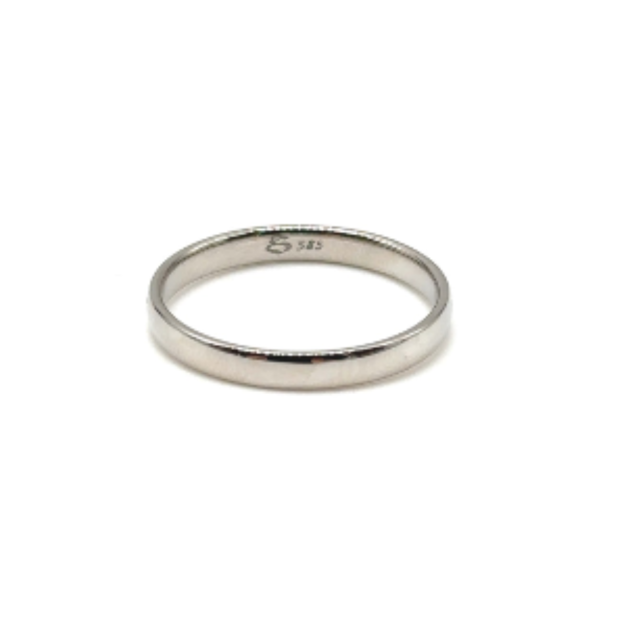 14k witgouden klassieke ring. 3mm breed. beschikbaar in verschillende maten