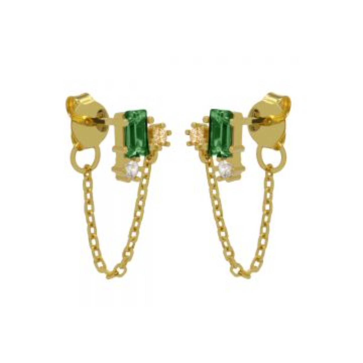 Karma Chain Big Spark Emerald Green Goldplated