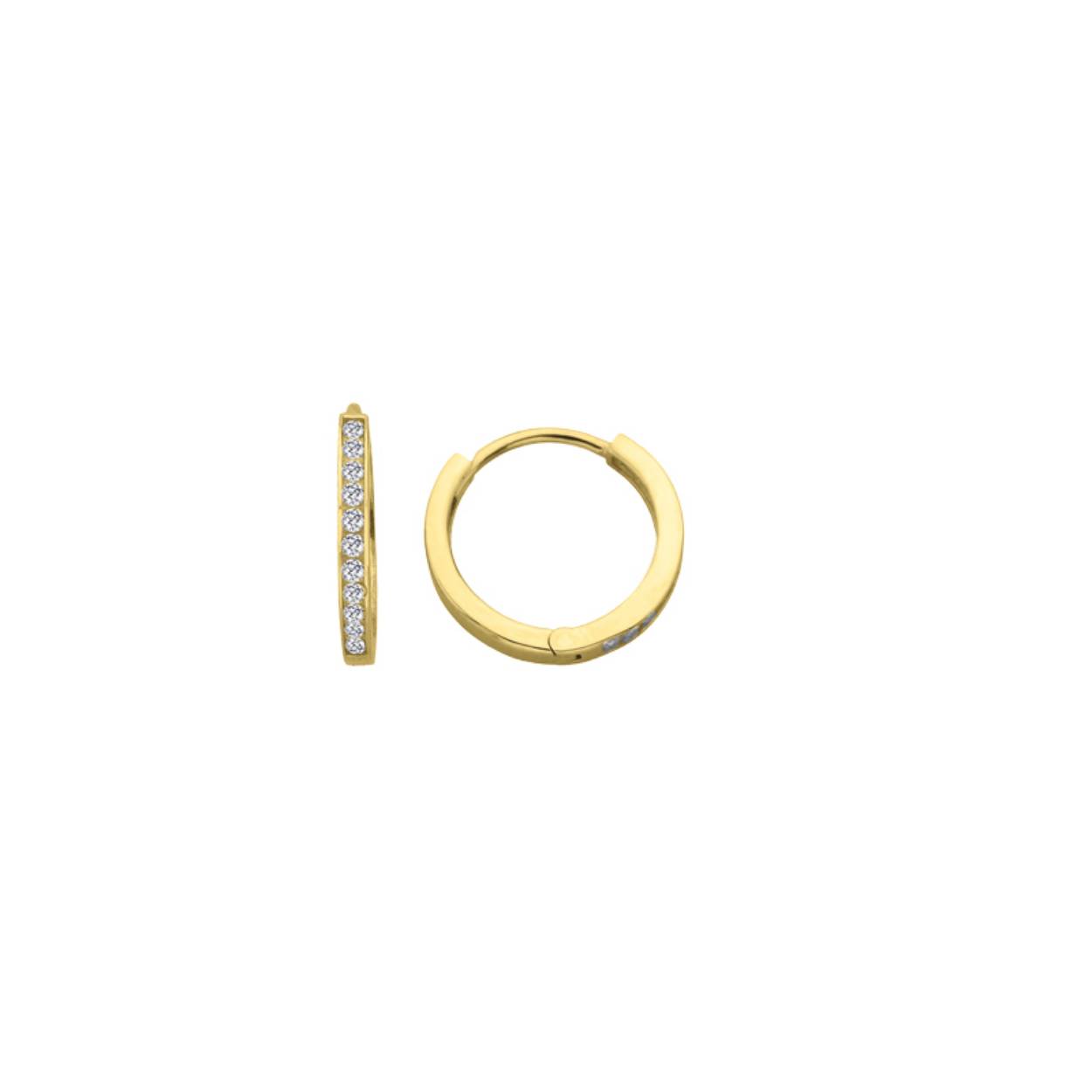 MY iMenso GOLD Creoli earrings "Stretto CZ 2,3x12mm"