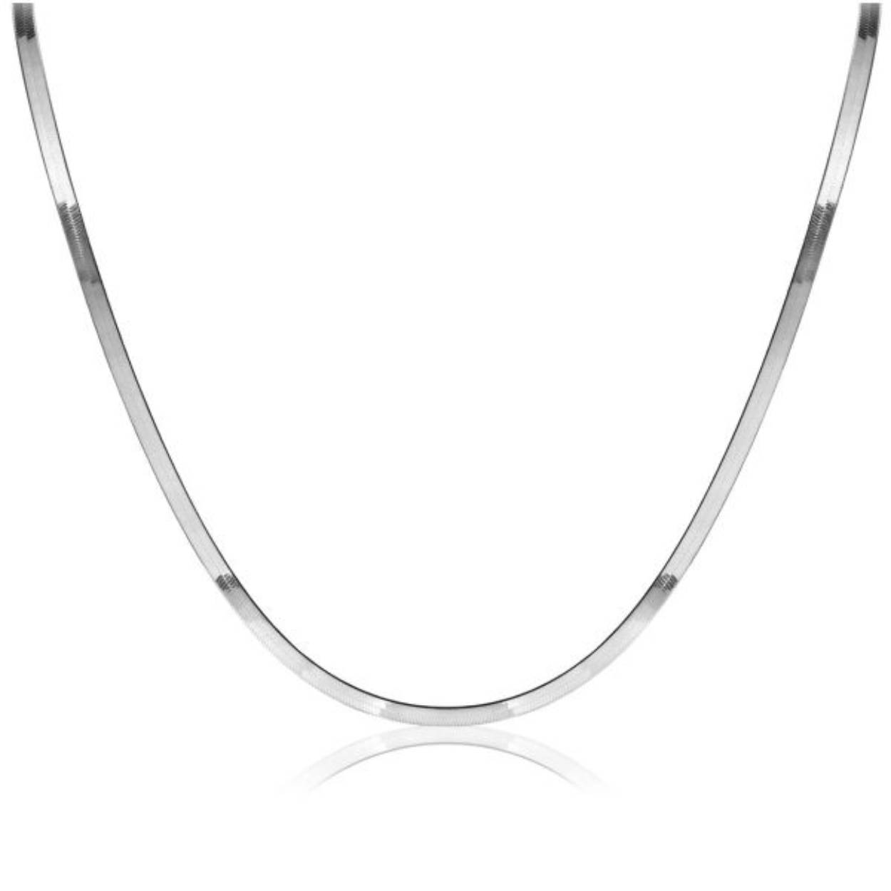 ZINZI zilveren platte slangen-ketting 45cm 3,5mm breed ZIC2292