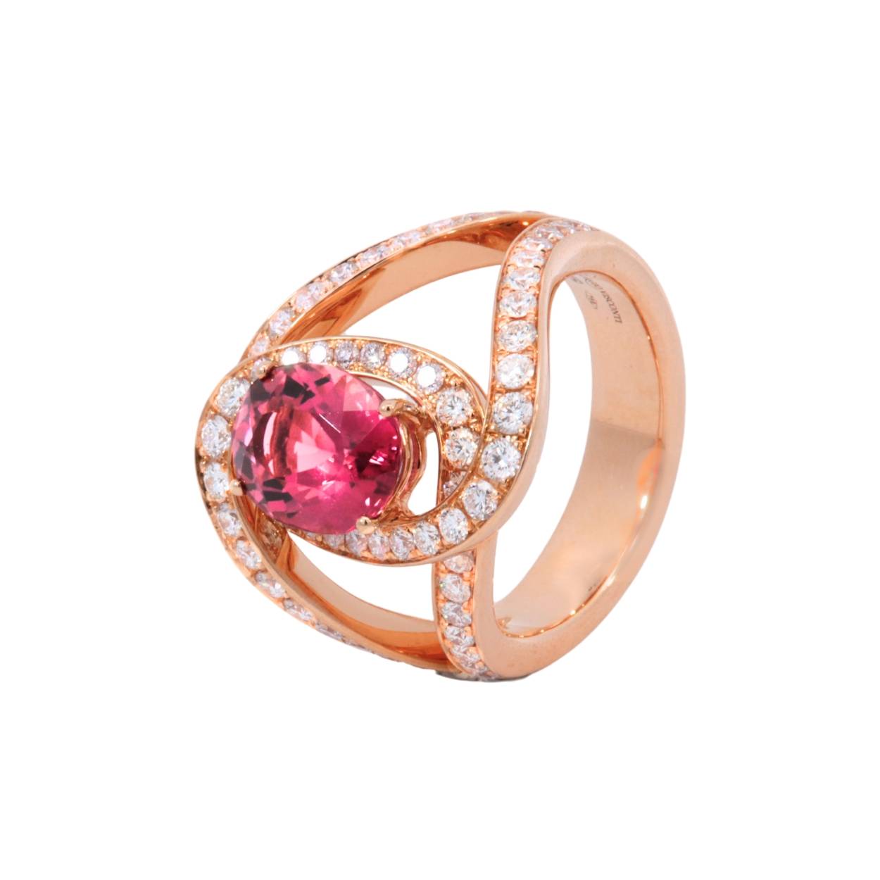 Giorgio Visconti ring met diamanten en toermalijn.