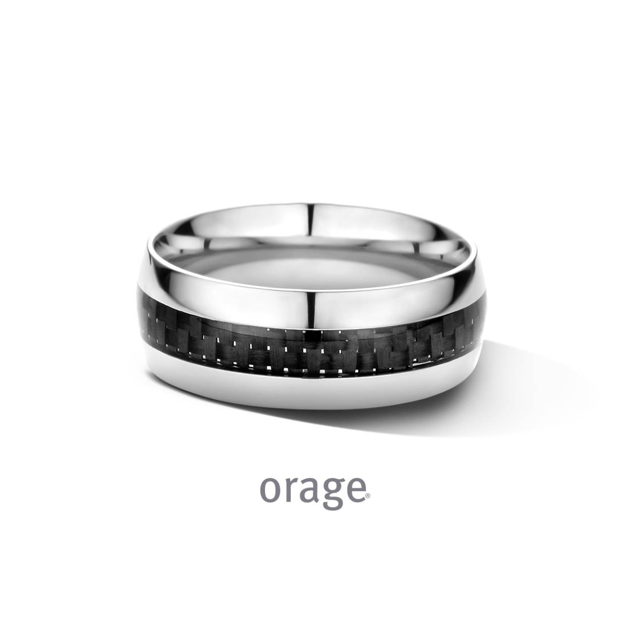 Orage ring heren staal - zwart