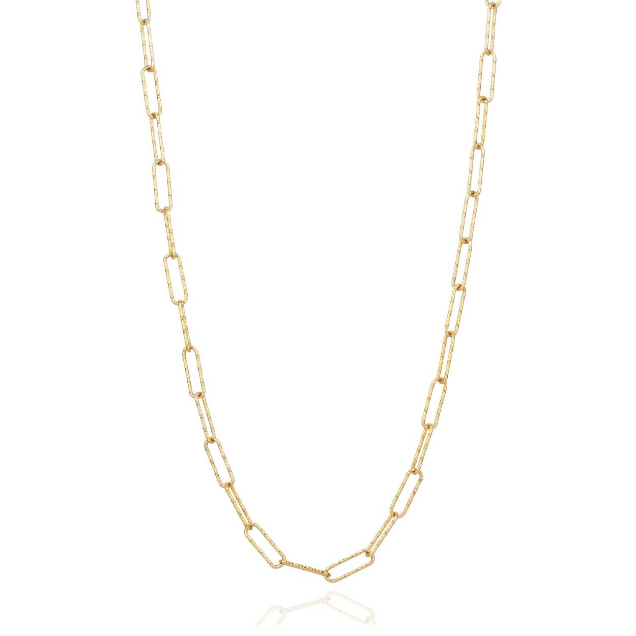 Ketting gemaakt van 18 karaats verguld 925 Sterling zilver en met sprankelend oppervlak.

Afmetingen ketting: Breedte 3,5 mm, dikte 0,7 mm, lengte tot 45 cm