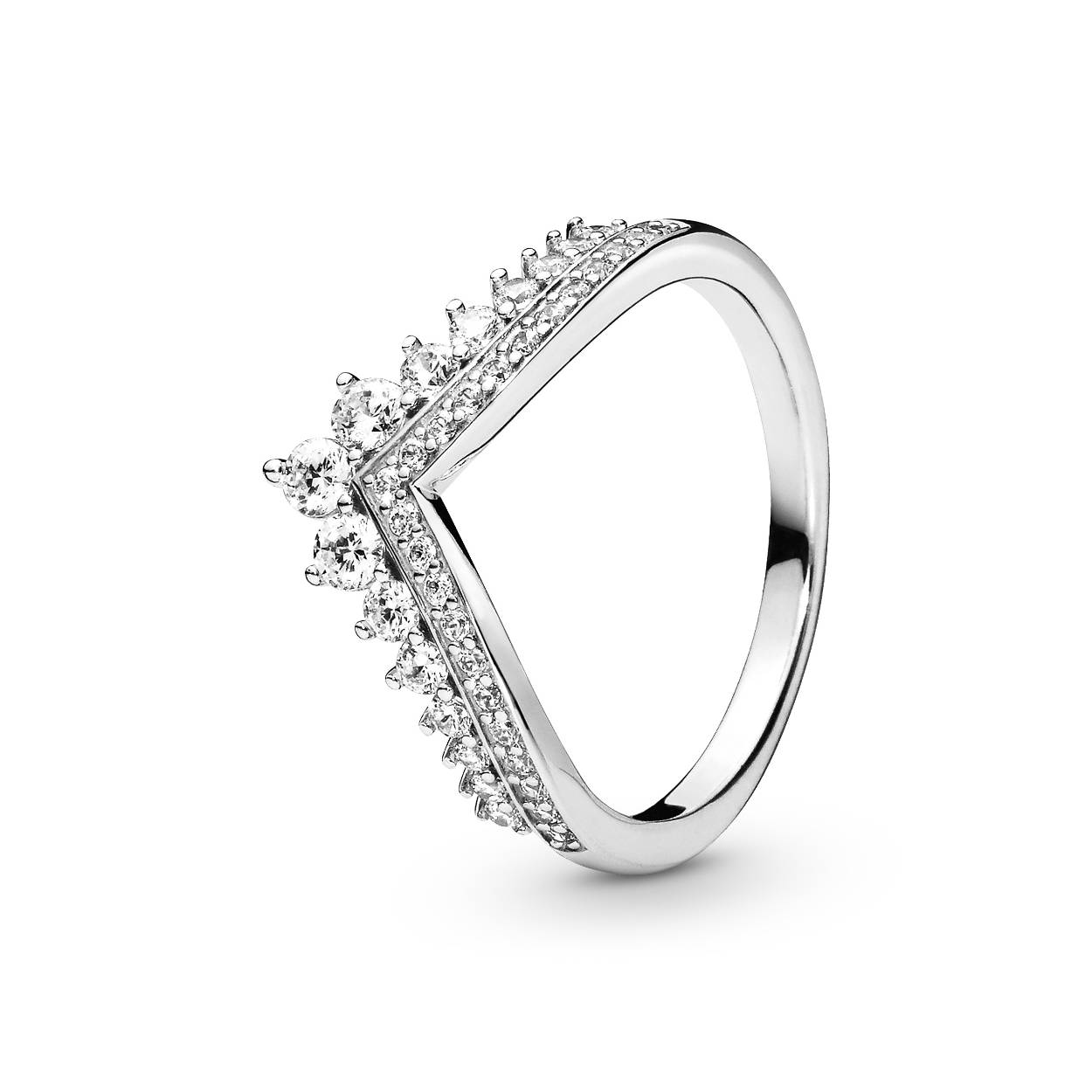 Pandora ring zilver Tiara wishbone - 197736CZ