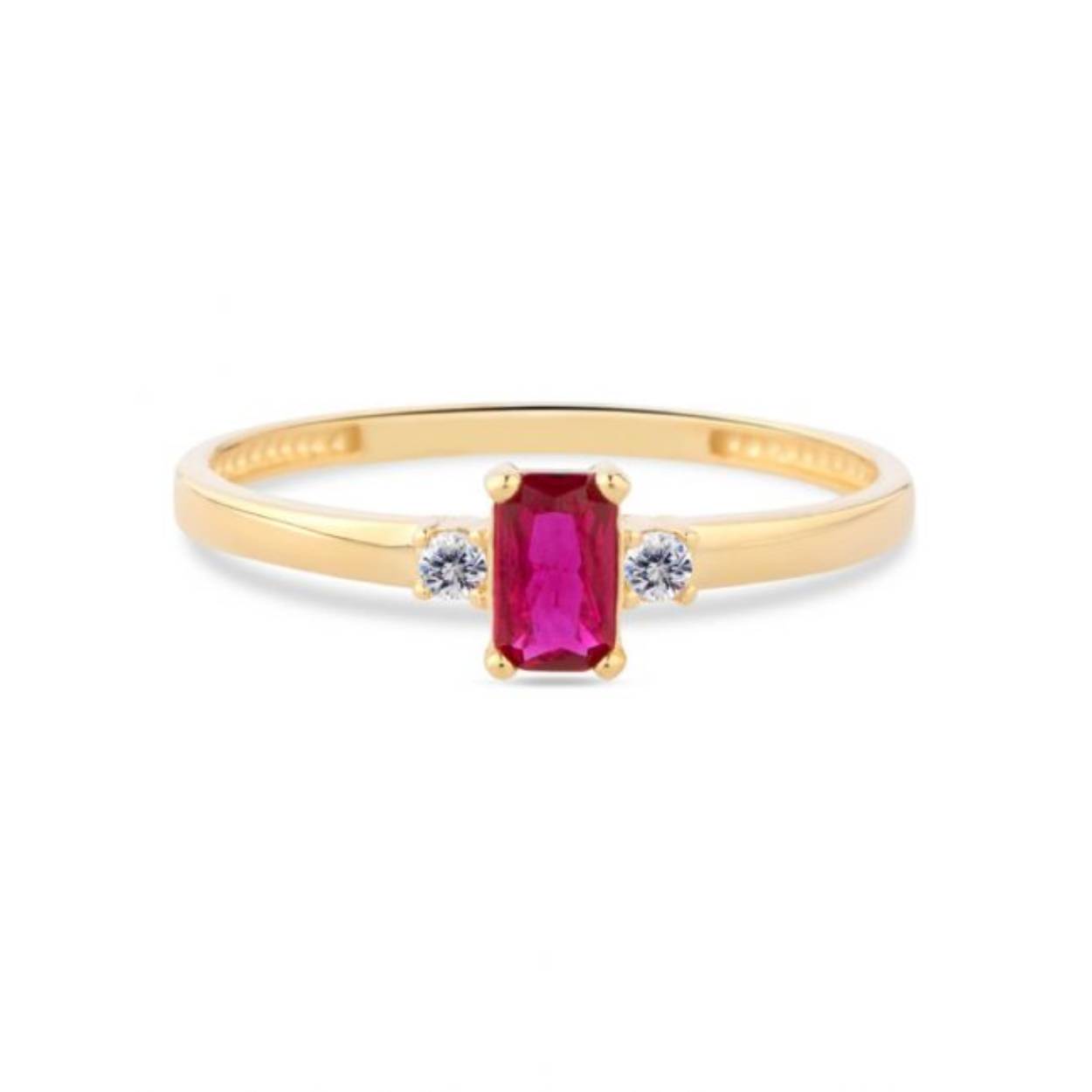 Deze prachtige ring is gemaakt van 14-karaats goud en schittert met zijn unieke ontwerp. De ring heeft een mooie ronde vorm en is versierd met schitterende diamanten. Het is de perfecte accessoire voor elke gelegenheid en kan zowel alleen als in combinatie met andere sieraden worden gedragen. Voeg een vleugje glamour toe aan je look met deze adembenemende ring!