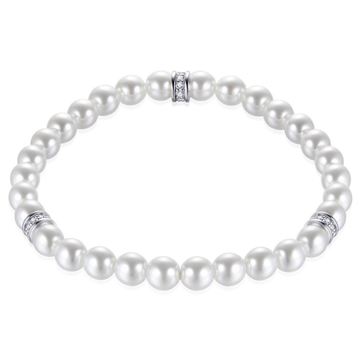 GISSER Parel armband met zilver