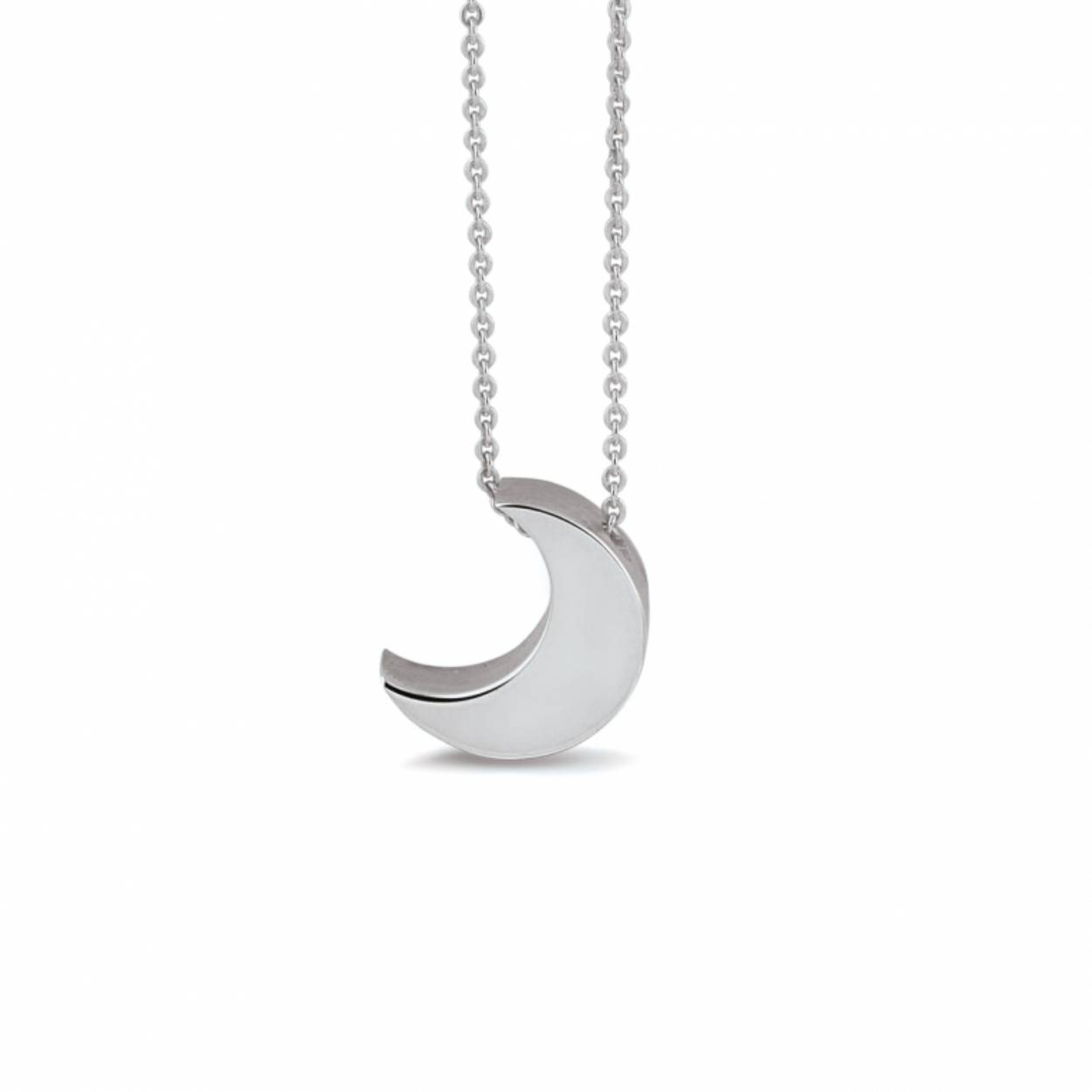 Zilveren hanger en collier. Dit kettinkje wordt kort gedragen, op zo'n 42 cm. Dit sieraad wordt aan de achterkant gevuld met as en wordt vermengd met onze speciale hars.U kunt het kettinkje ook dragen met de as aan de voorkant. U kunt dit helaas niet zelf vullen. Dit kan door de See You dealers voor u verzorgd worden.