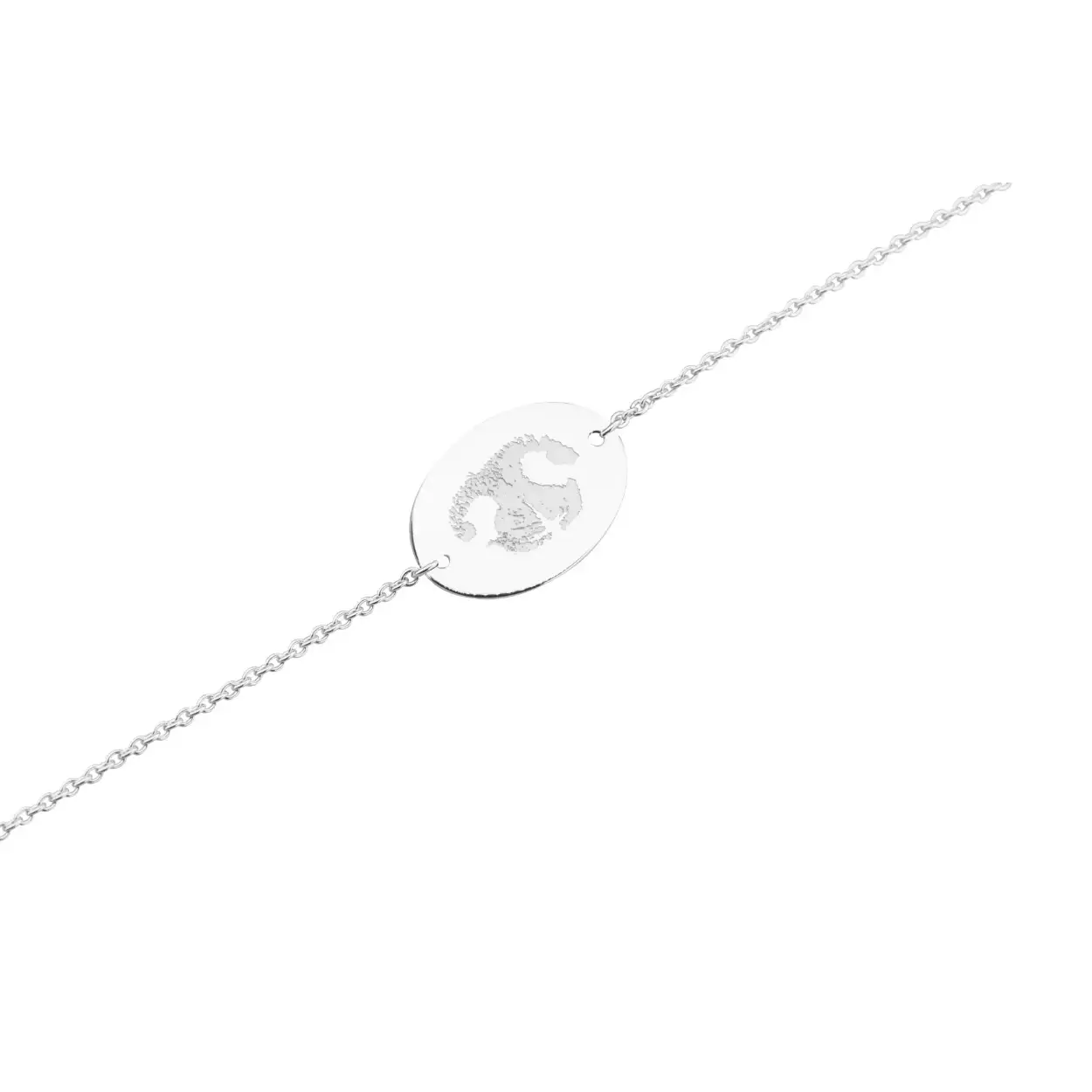Zilveren armband met ovalen graveerplaatje van het merk See You