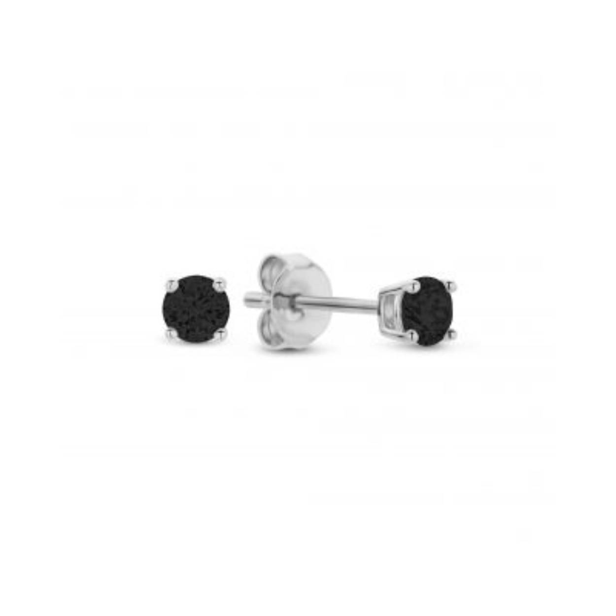 Zwarte zirkonia oorknoppen 3 mm