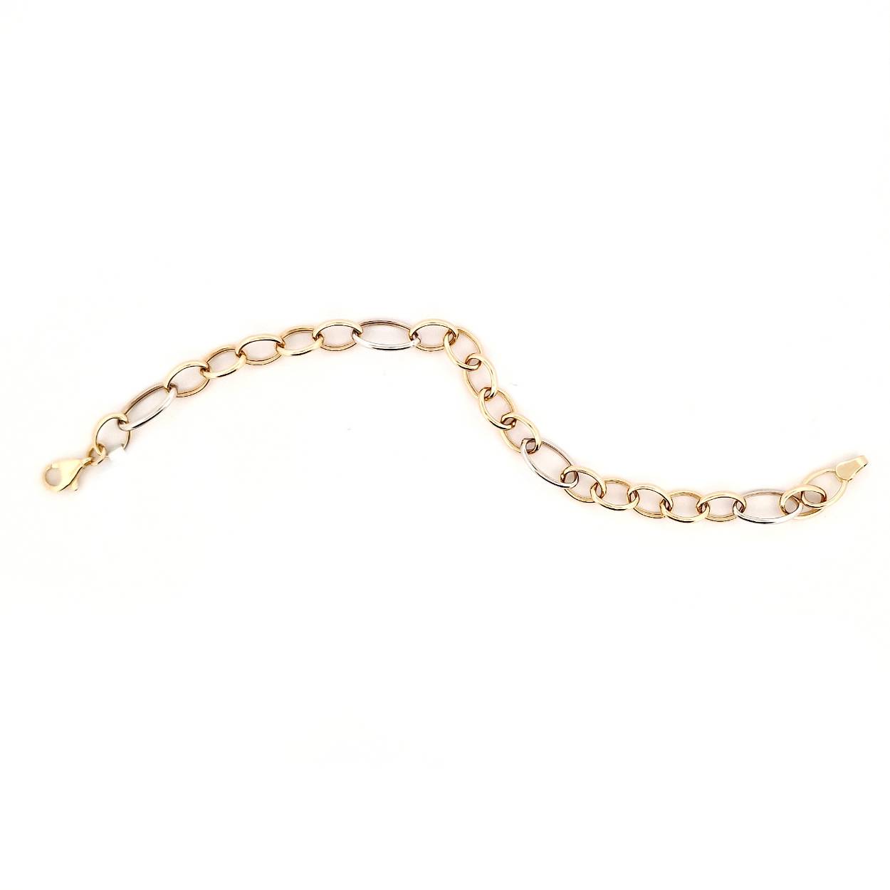 Gouden bicolor armband met open ronde schakels