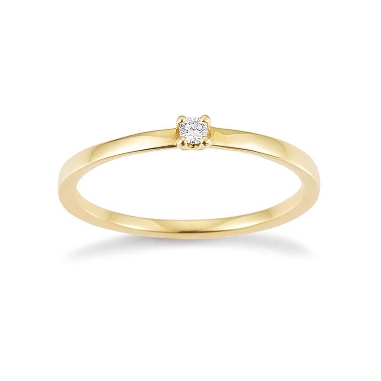 Solitair/verlovingsring geelgoud - 14kt - 0.05ct