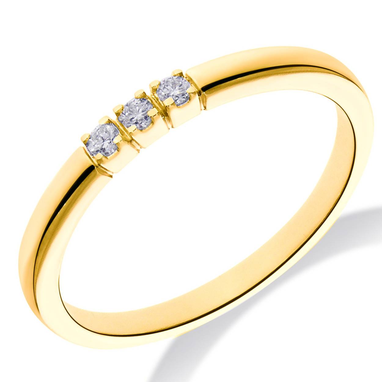 Laat deze geelgouden memoirering, welke door onze diamantzetters is voorzien van drie briljanten van 0,03 ct., groeien als je de schitterende gebeurtenissen in je leven wilt vieren!