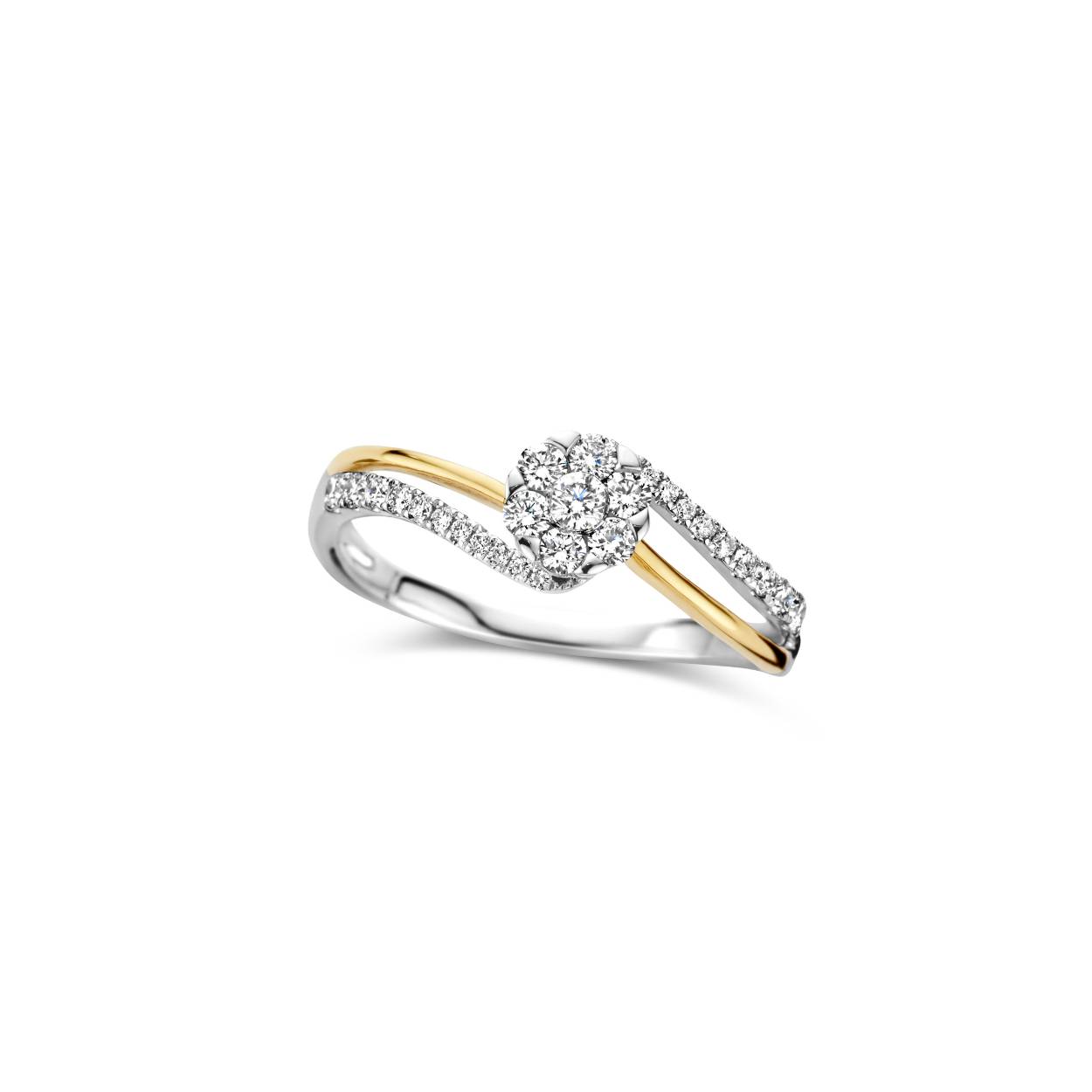 Ring 18 kt goud + 0.34ct brilj