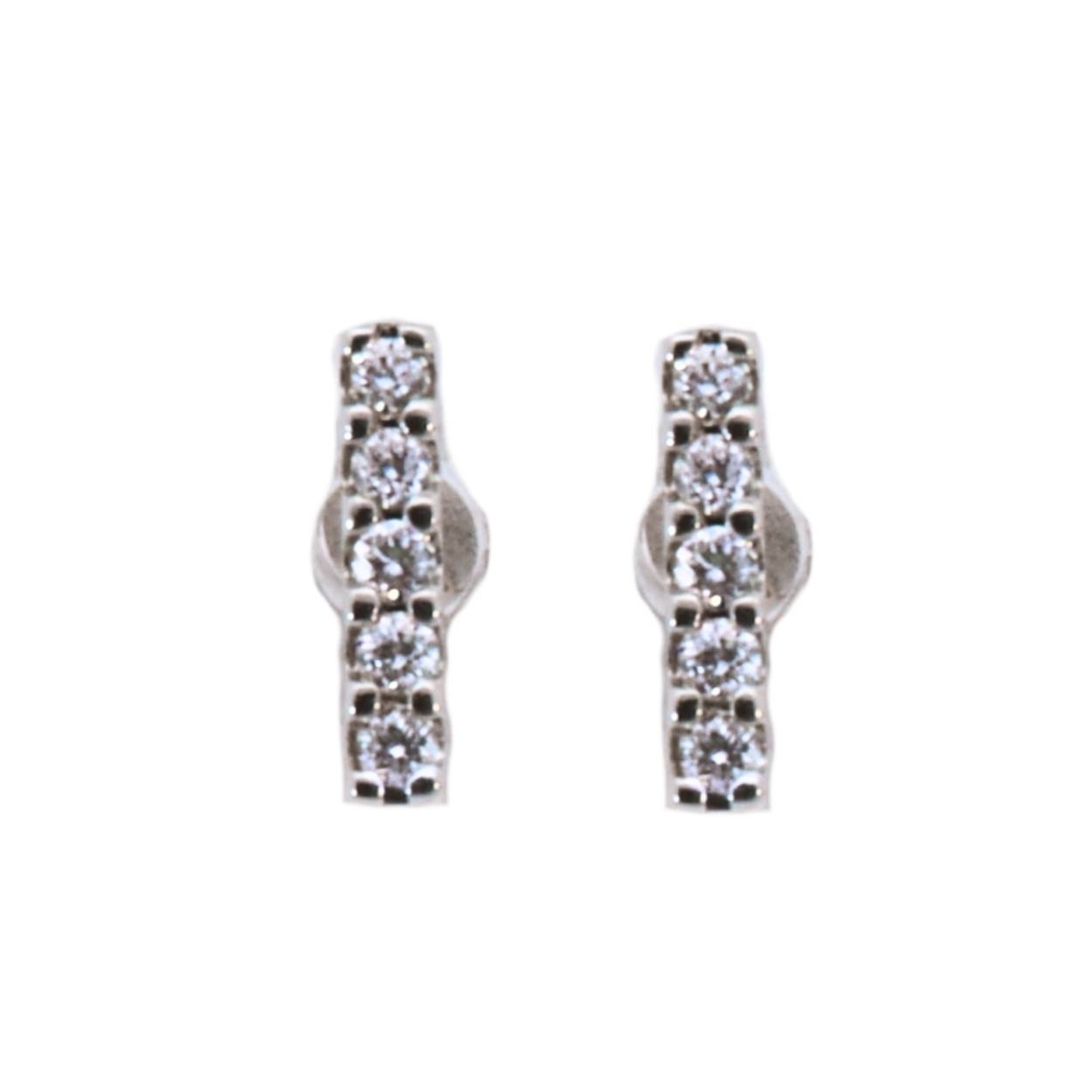 Witgouden oorstekers 18Kt met diamant 0.16ct