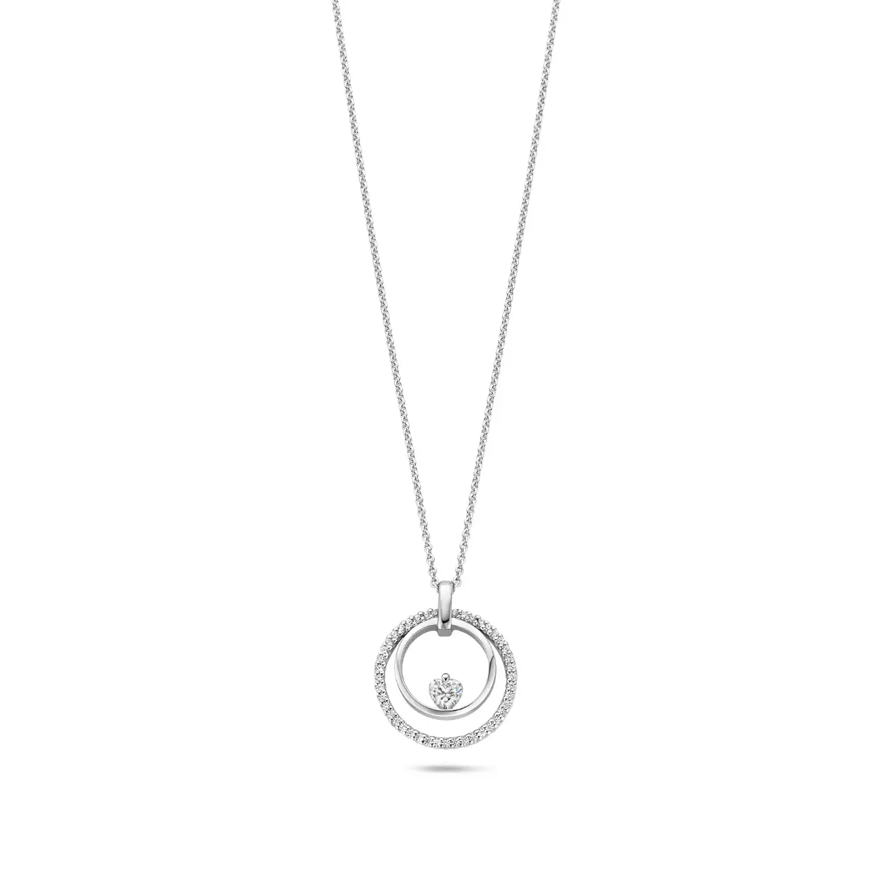 FJF Icon Heart Pavé zilveren ketting