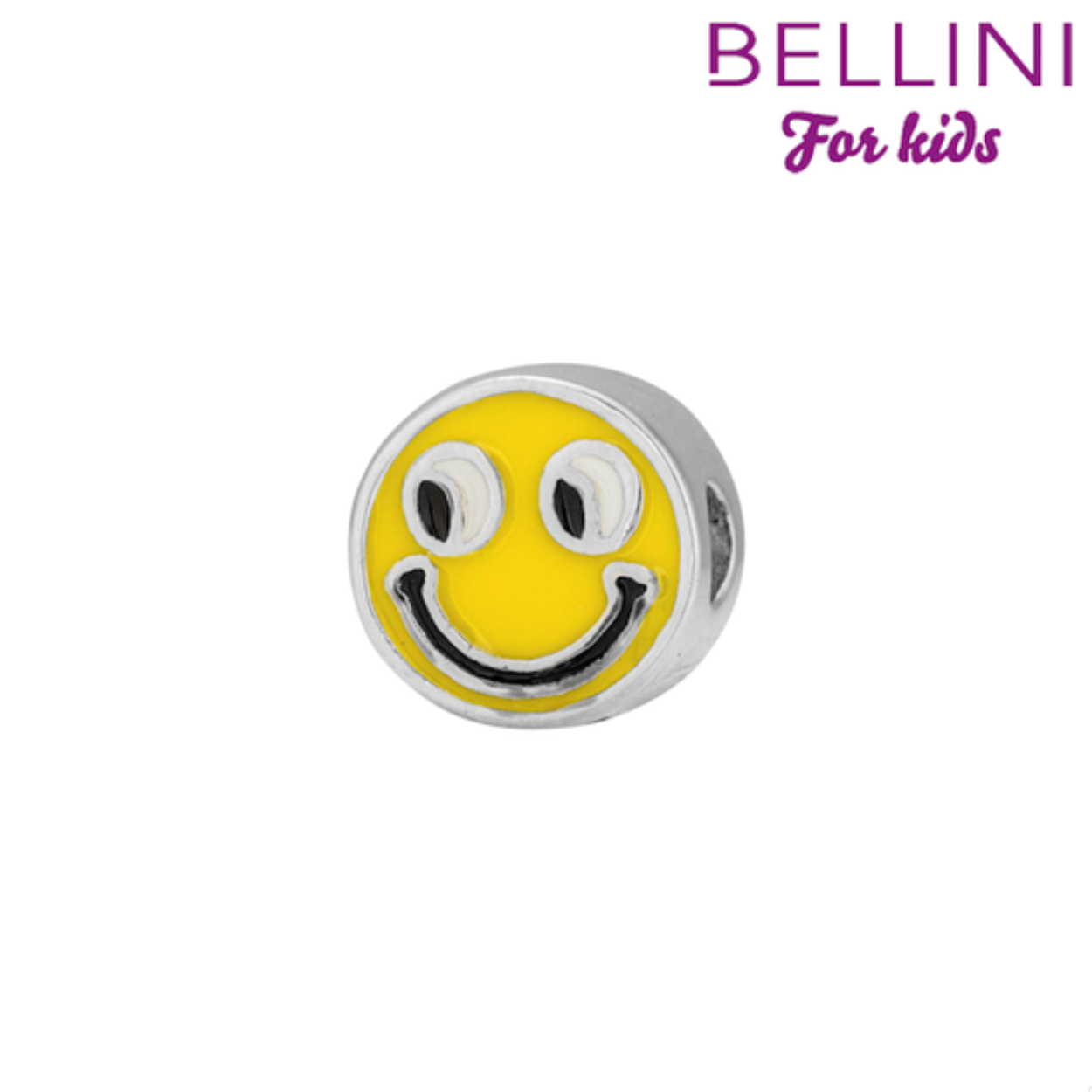 Bellini zilveren bedel smiley, geel.
Alle Bellini kindersieraden worden geleverd in het bijbehorende roze sieradendoosje of buideltje en zijn een perfect cadeau voor een verjaardag, zwemdiploma, communie of andere feestelijke gelegenheid. 
Bellini for kids is een sieradenlijn welke speciaal voor de jonge meisjes is ontworpen. De gehele Bellini collectie is gemaakt van het eerste gehalte zilver (925) en voorzien van zirkonia's of vrolijk gekleurd emaille.