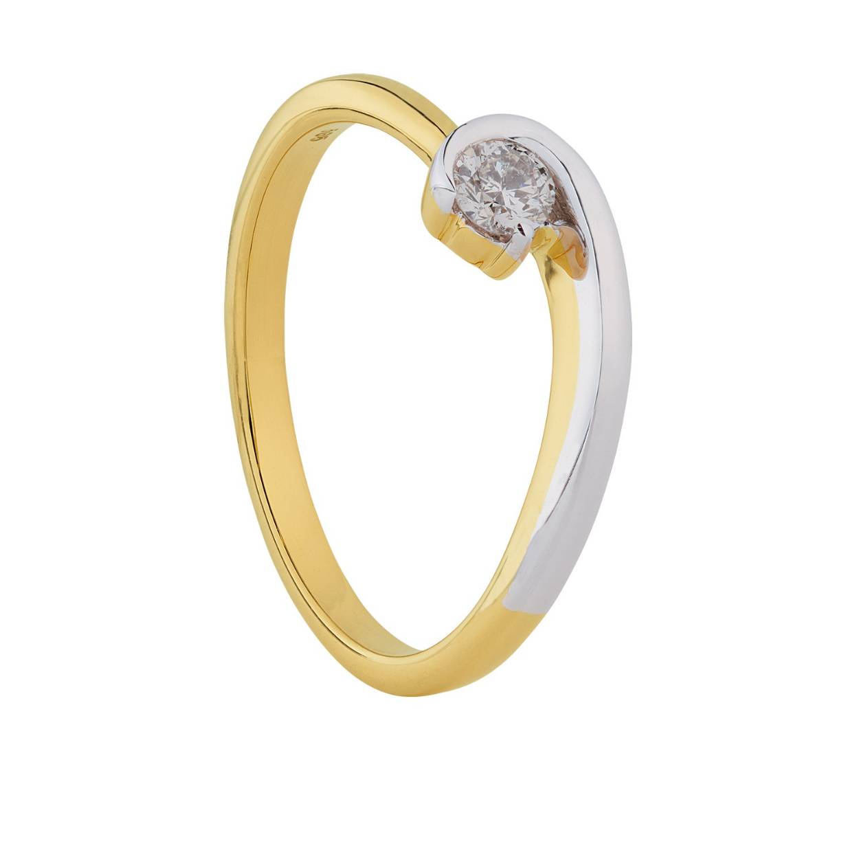 14kt. Bicolor Eclat Soltiair ring, 0.15ct TW-VS2