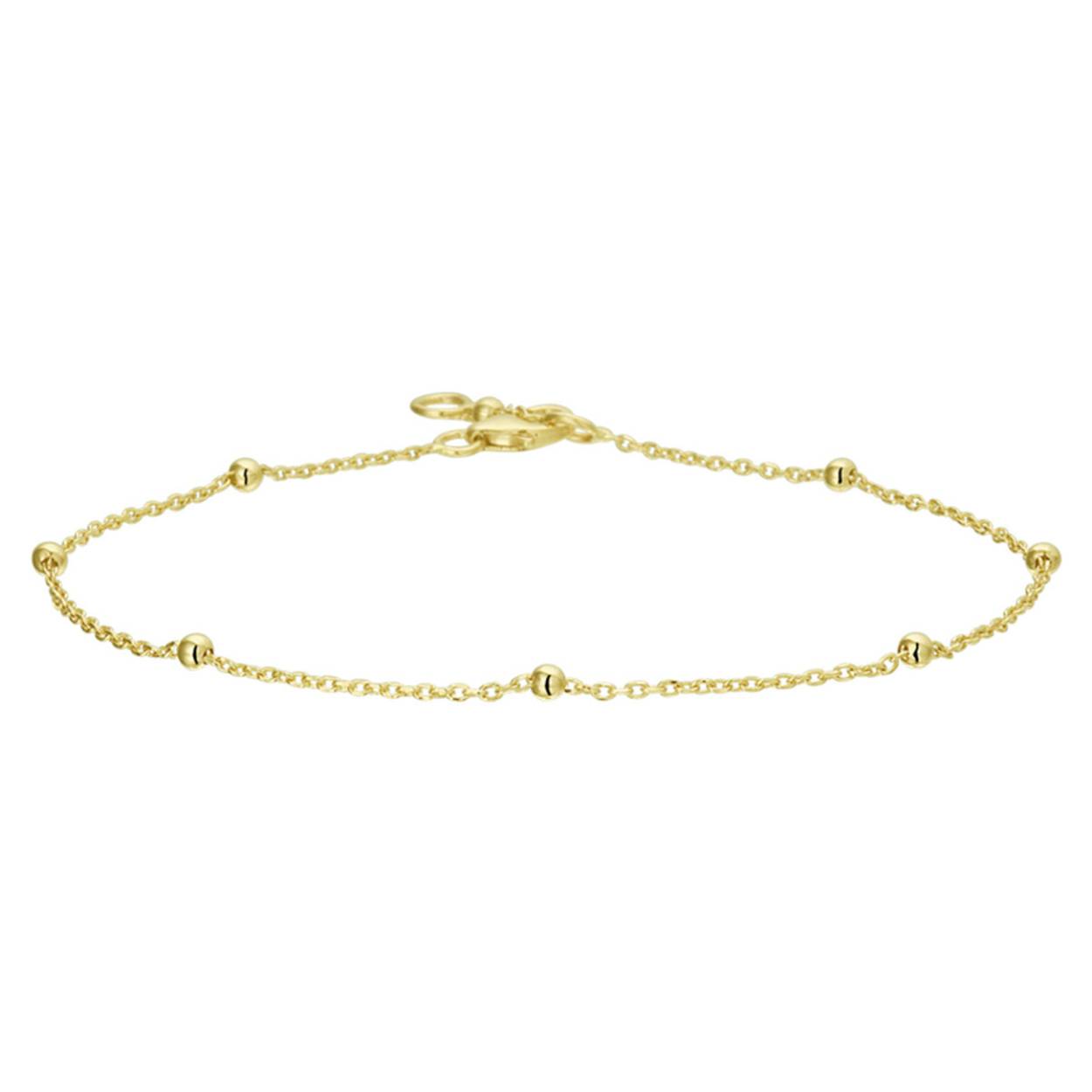 Geelgouden 1mm anker armband met draaglengtes van 17, 18 en 19 cm uitgevoerd met bolletjes van 2mm en een stevige karabijn sluiting. De armband is te combineren met bijpassende sieraden uit onze collectie.