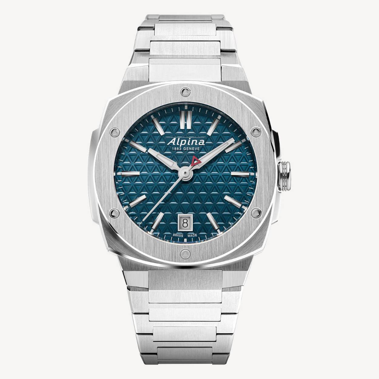De Alpina  is de perfecte metgezel voor iedereen die op zoek is naar een robuust, krachtig en tegelijkertijd elegant horloge. Met een kast van 35 mm en een comfortabele roestvrijstalen band combineert dit horloge duurzaamheid met stijl.