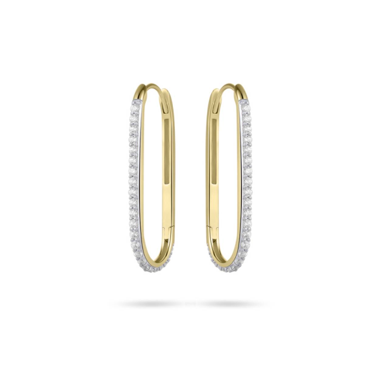 Gouden oorringen zirkonia Hoops 1,5 x 25 mm GKCP15/25
ovaal