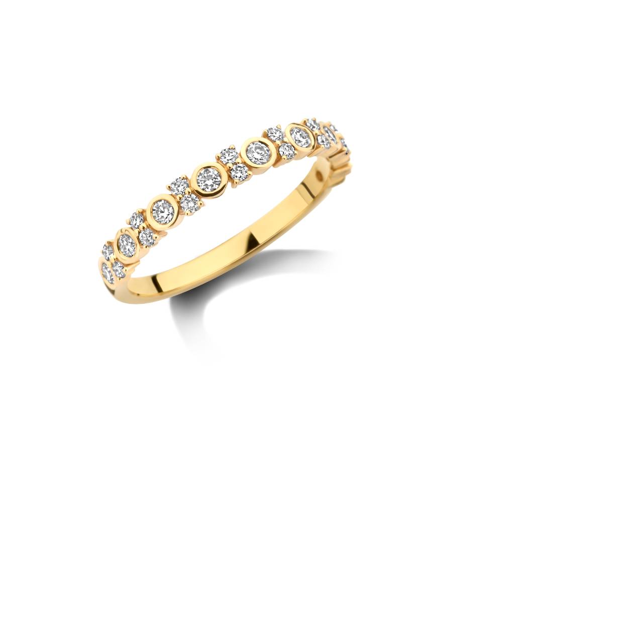 Geelgouden ring met briljanten