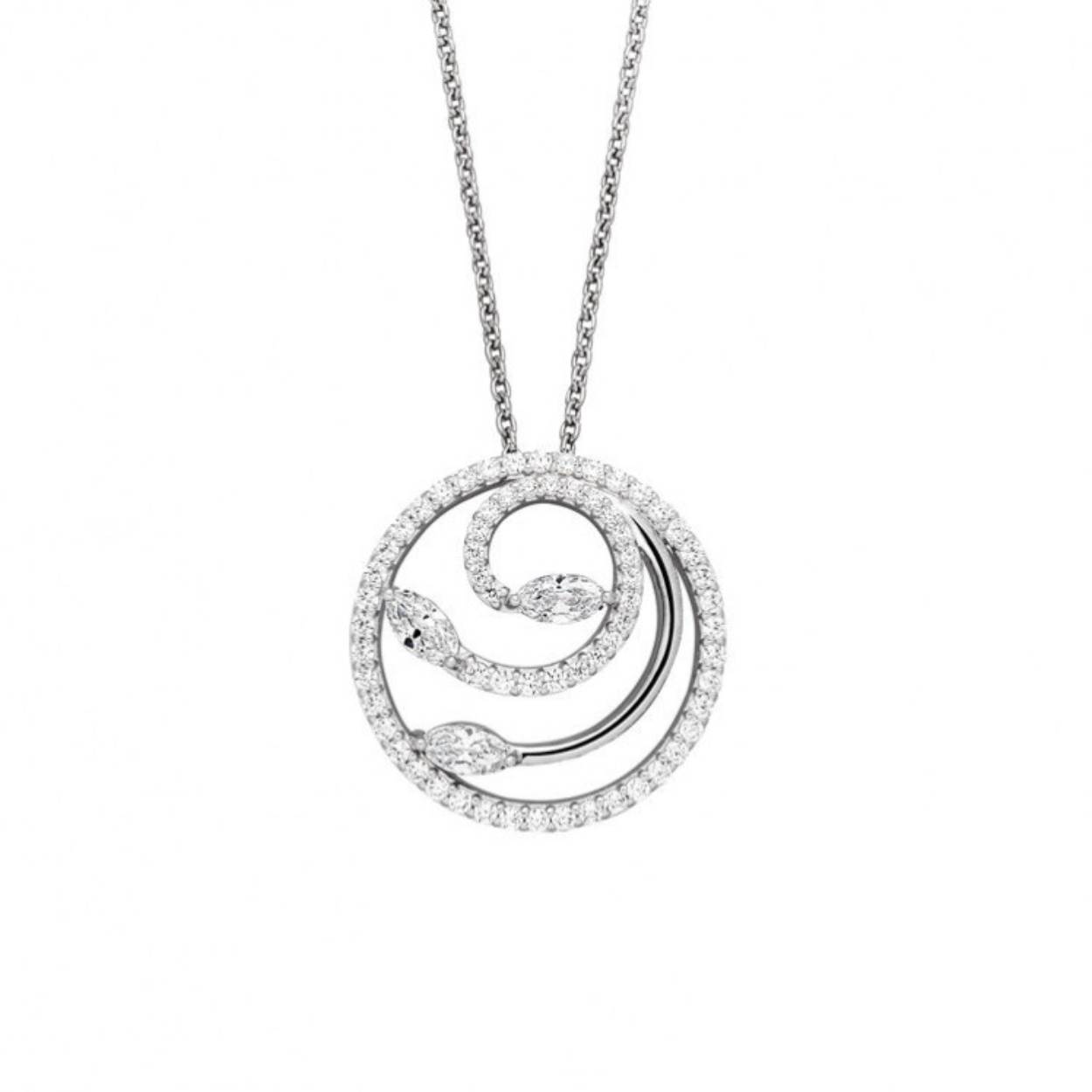 Deze prachtige zilveren collier van het merk Viventy is bezet met zirkonia's.