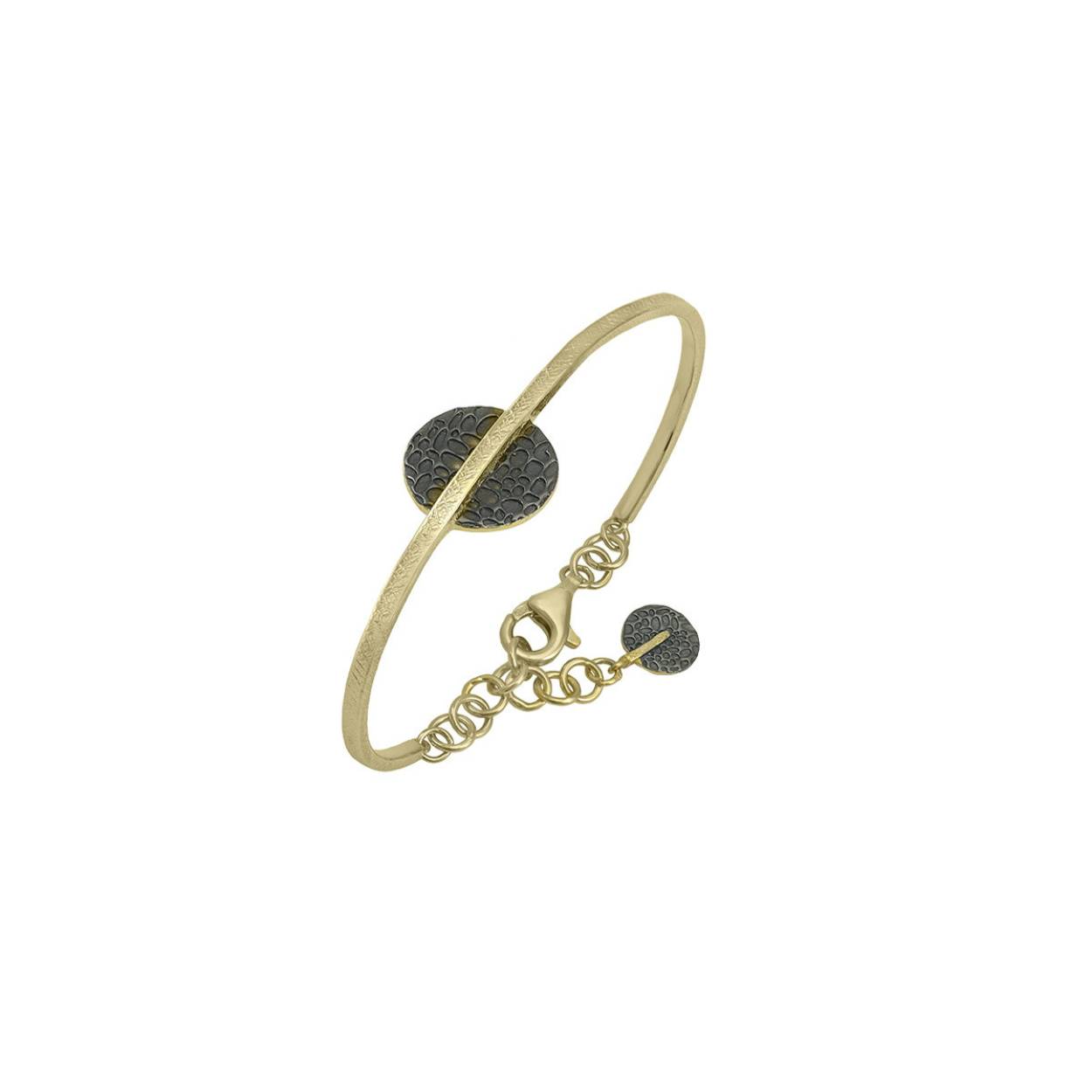 Jorge Revilla armband geoxideerd zilver met 18 krt. goldplated