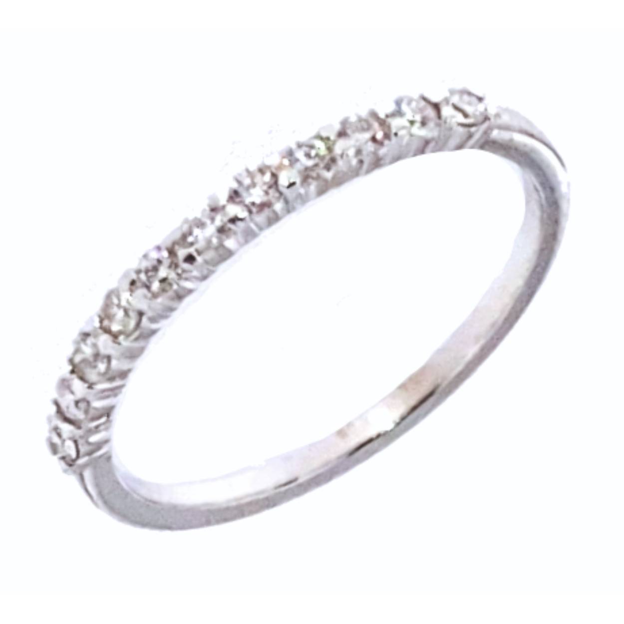 18 karaat wit gouden ring met hartjes zetting + 0.22ct briljant