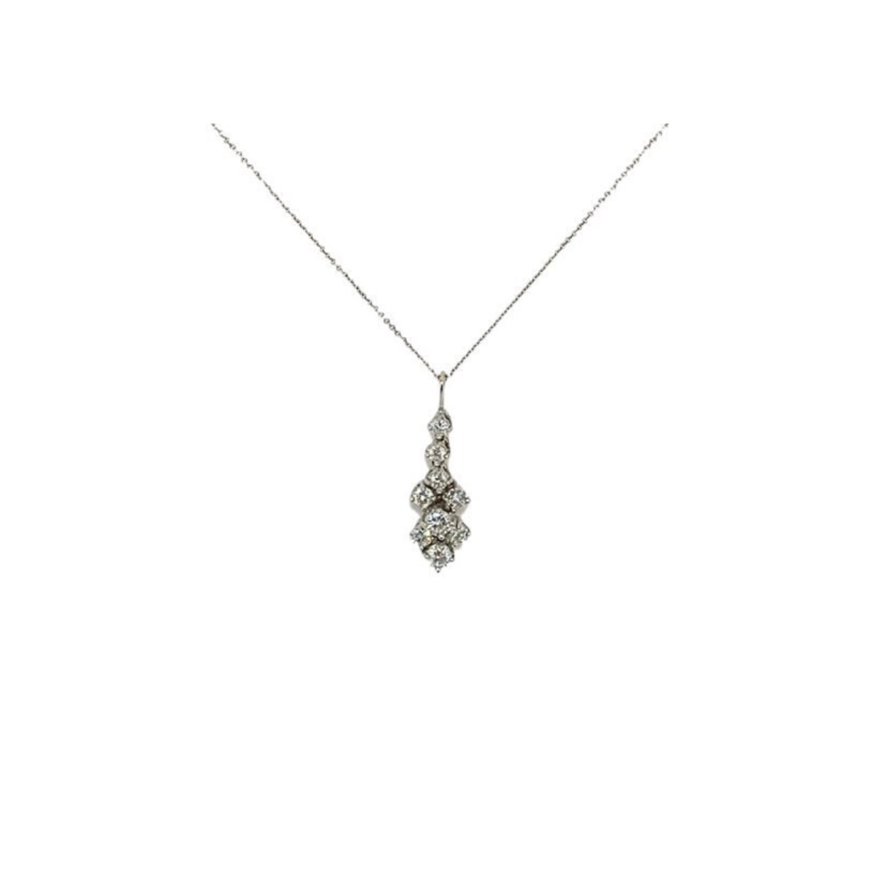 14k witgouden collier met briljant