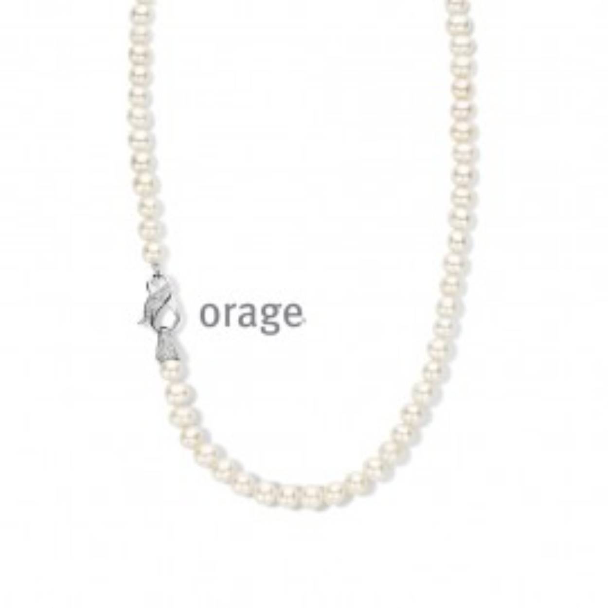 Orage collier parels zilver 48cm
