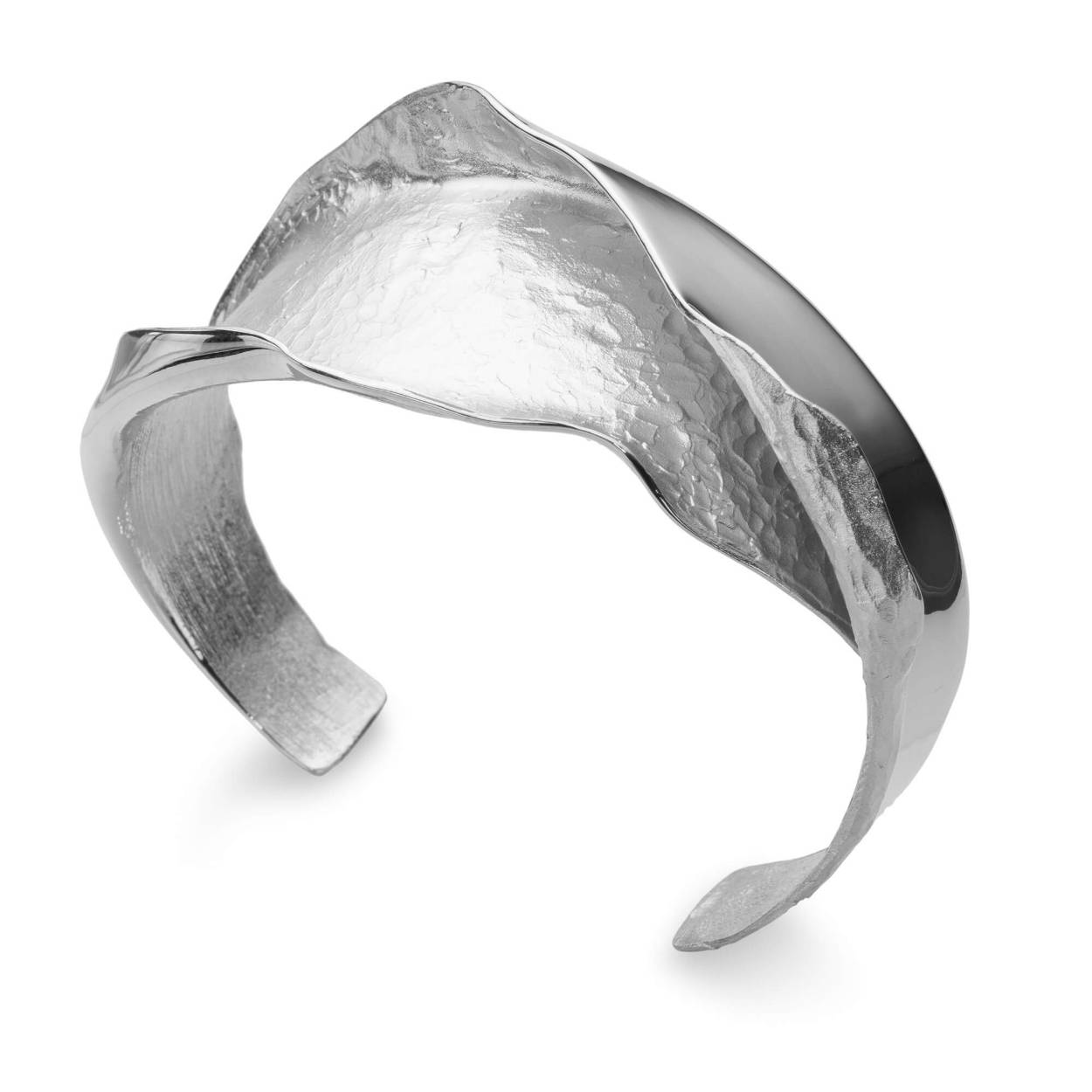 Zilveren bangle armband mat en gepolijst