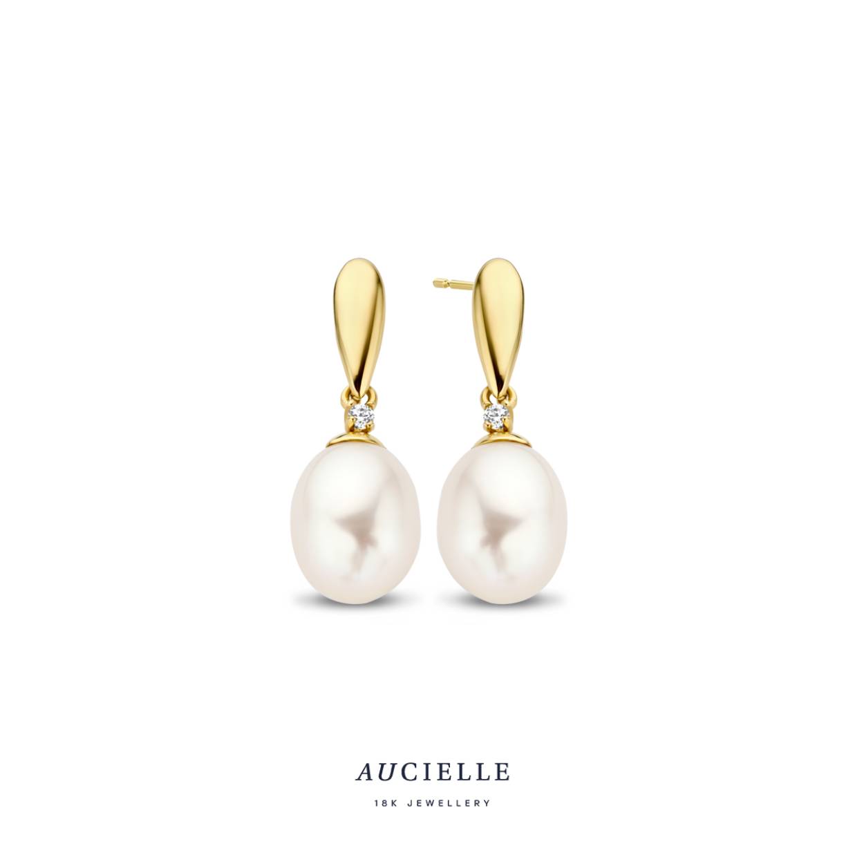 AuCielle Oorslingers Goud 18k Parel - AE0024C