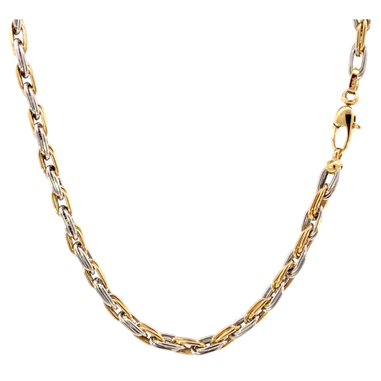 Prachtige 14krt bicolor gouden fantasiecollier. Het collier heeft een lengte van 45cm.

Referentienummer: 1015CBIC

Tevens bijpassende armband leverbaar


