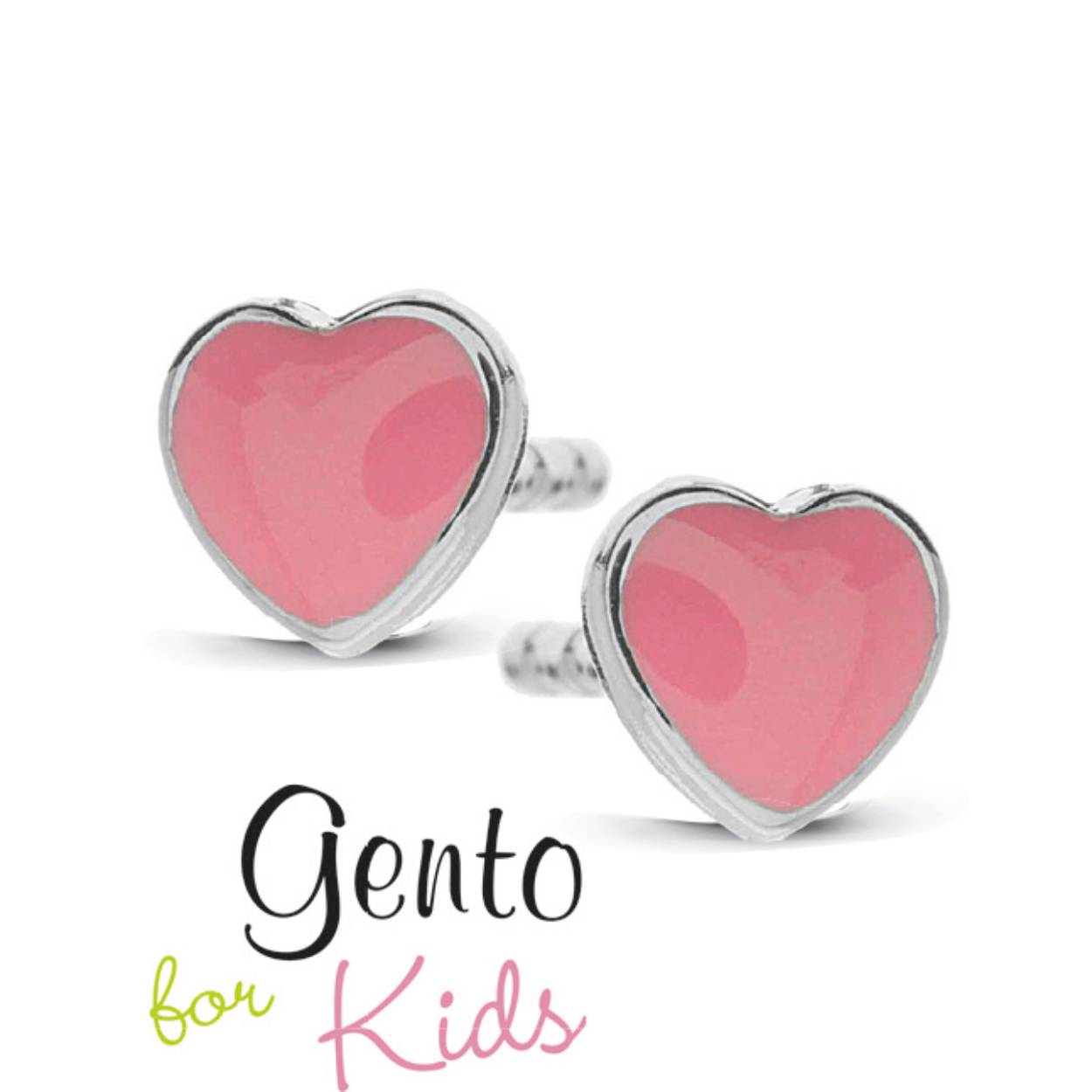 Zilveren oorstekers 'hartje roze' van Gento Kids
Bijhorende ketting met hanger ook verkrijgbaar