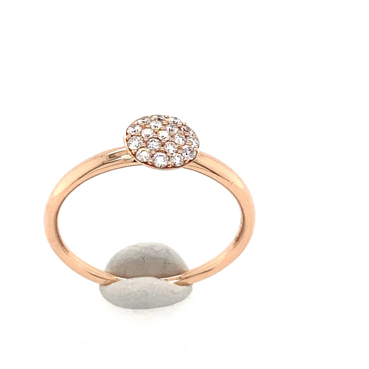14 krt rose gouden ring met diamant 0,20ct W/si