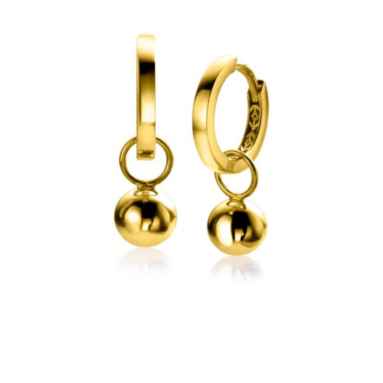 ZINZI Gold 14 krt gouden oorbedels gladde bol 6mm ZGCH392