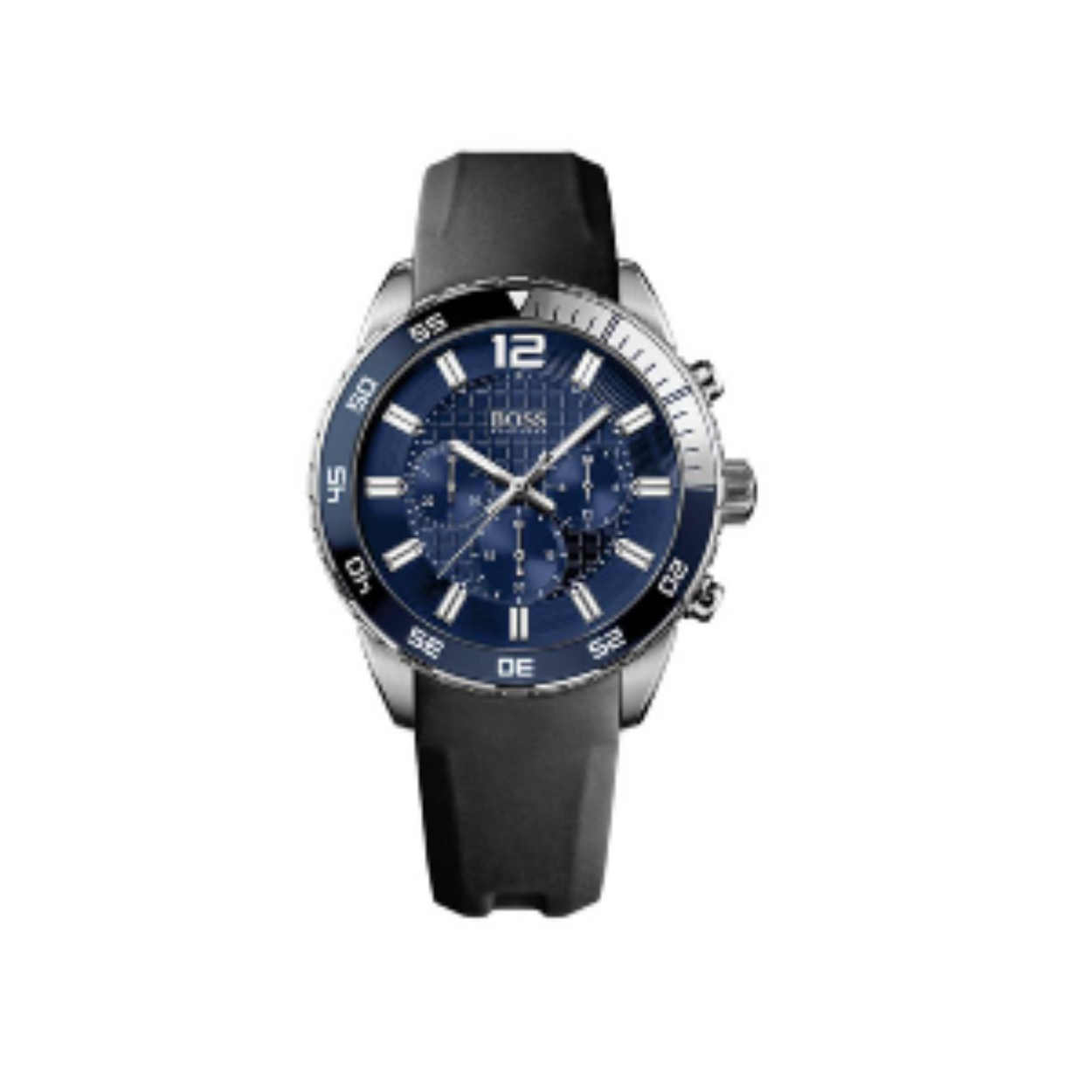 Dit BOSS by Hugo Boss Chronograaf horloge heeft een duikrand en een silicone band.
