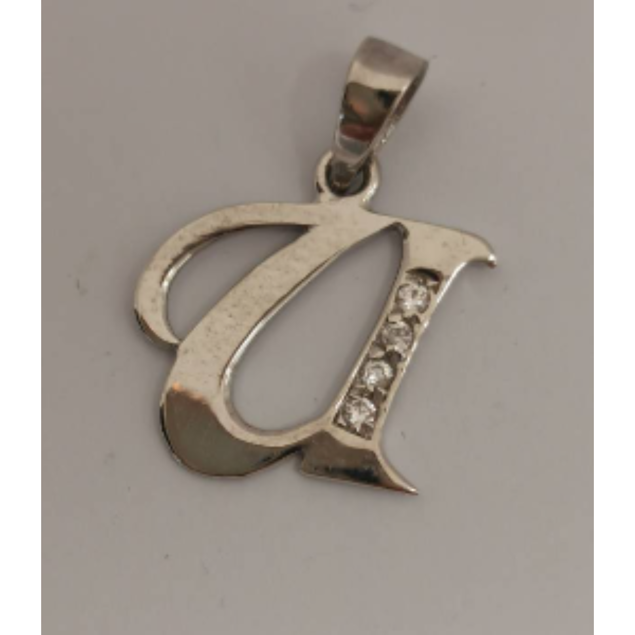 Zilveren hanger letter U zirkonia