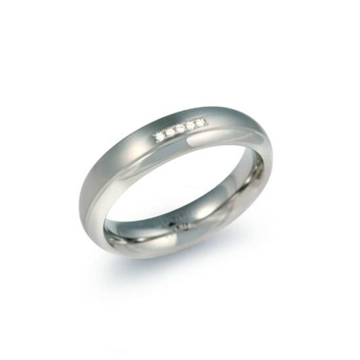 Boccia titanium ring mat/poly 5x diamant-0.025 crt