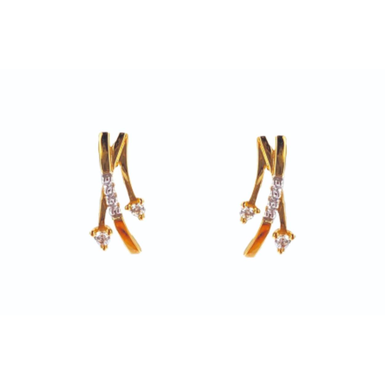 oorbellen geel goud 18kt met zirconium