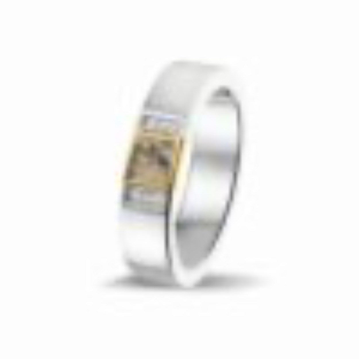 Zilveren as ring met gouden inzet 

U.L.