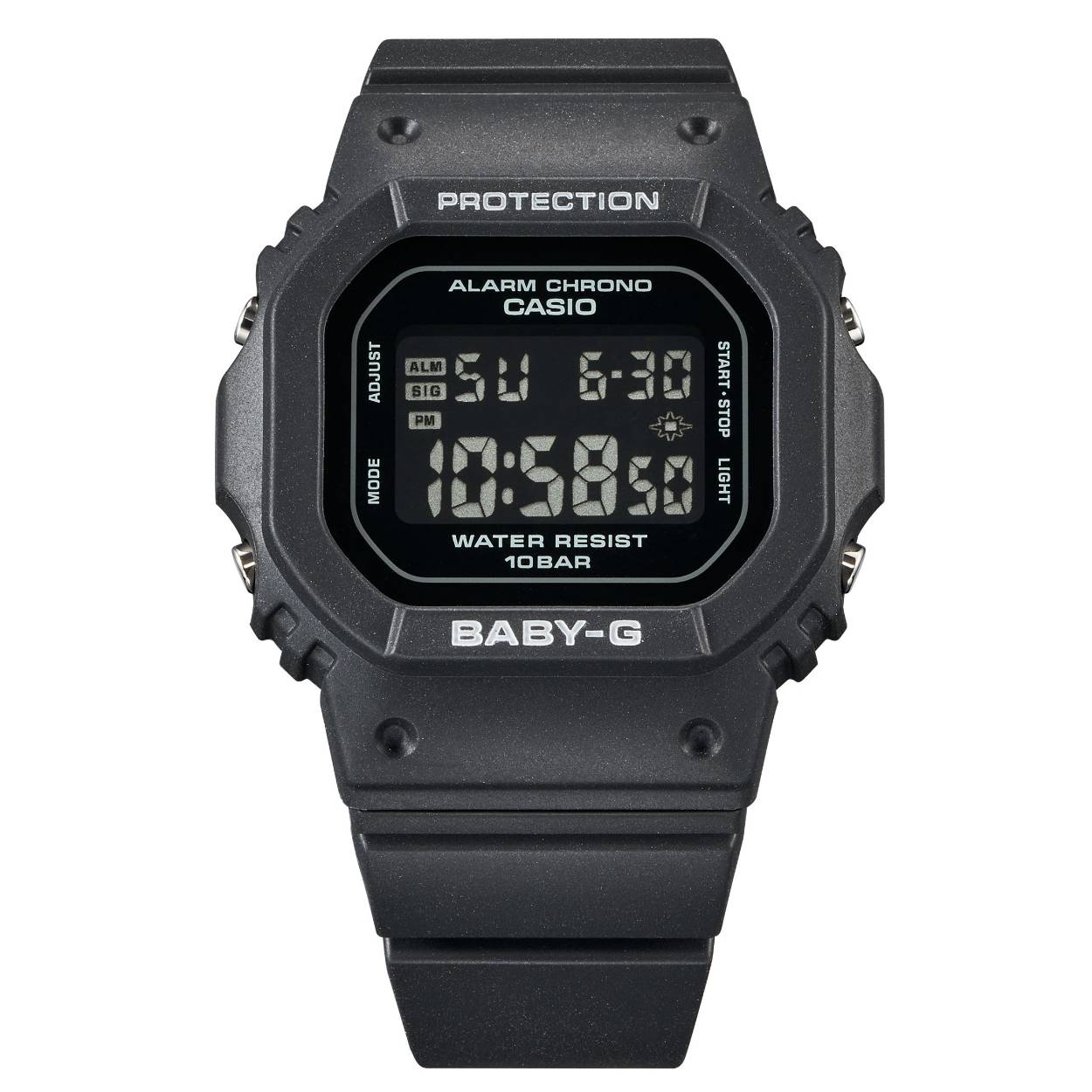 Het bekende Casio G-shock retro model, maar dan een maatje kleiner!
Ondanks dat het horloge een maatje kleiner is, heeft ze alsnog de basis functies; alarm, stopwatch, timer, lichtfunctie en 10atm waterdicht.