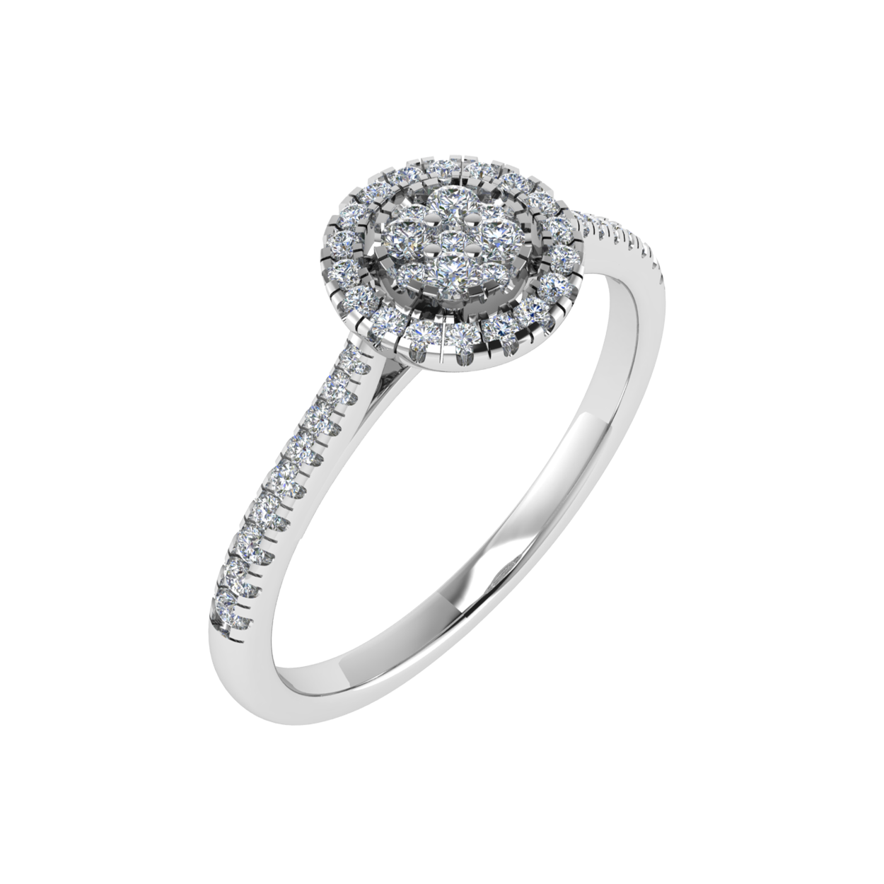 18k witgouden diamanten ring met 0.18 caraat aan diamanten. F kleur 