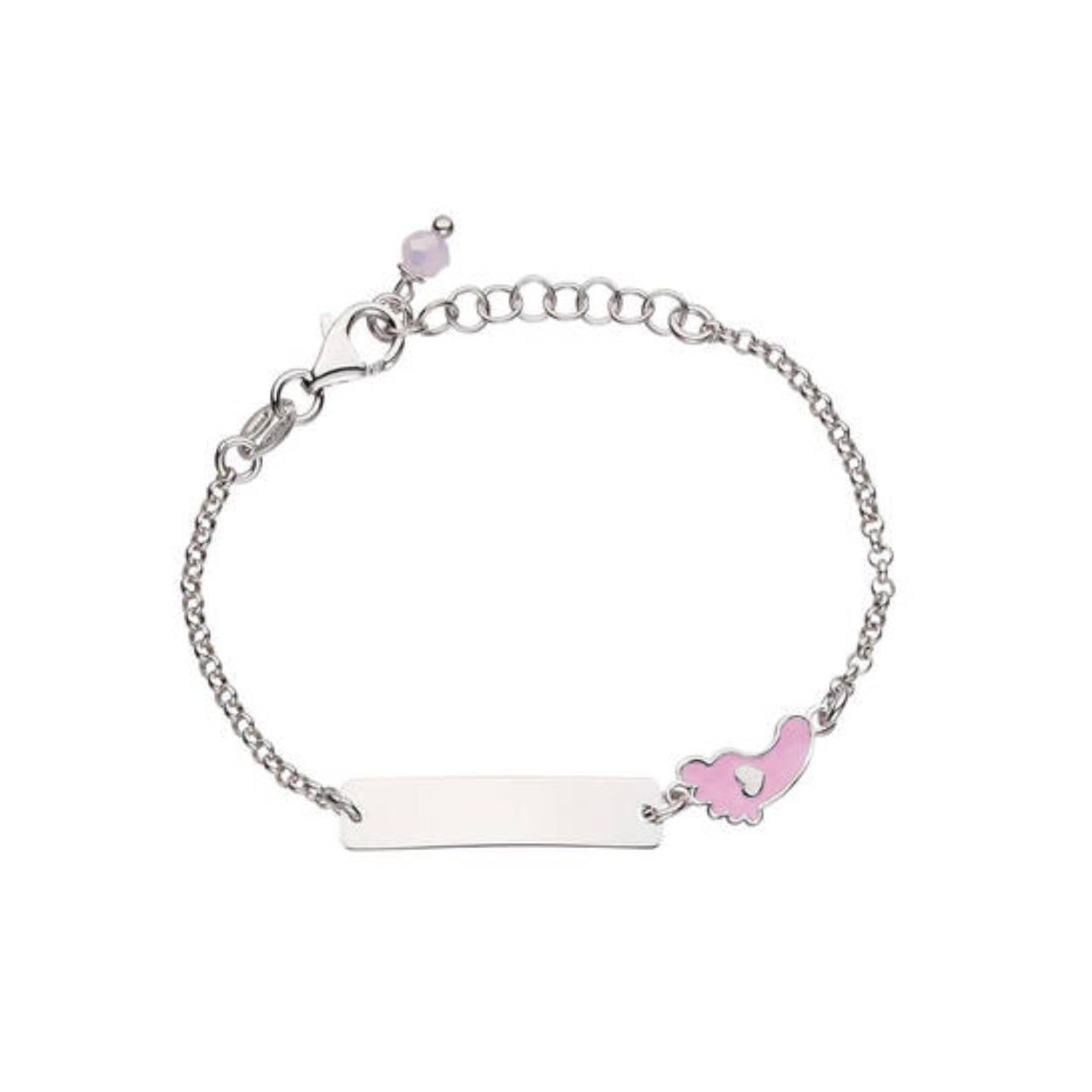 Schakelarmband - Jasseron - roze voetje - 25mm - 14cm