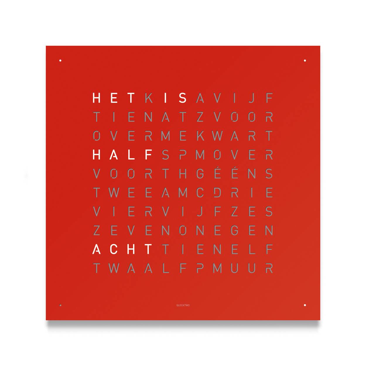 QlockTwo Classic Red pepper