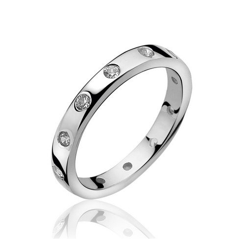 ZINZI zilveren rondom gezet zirconia maat 56