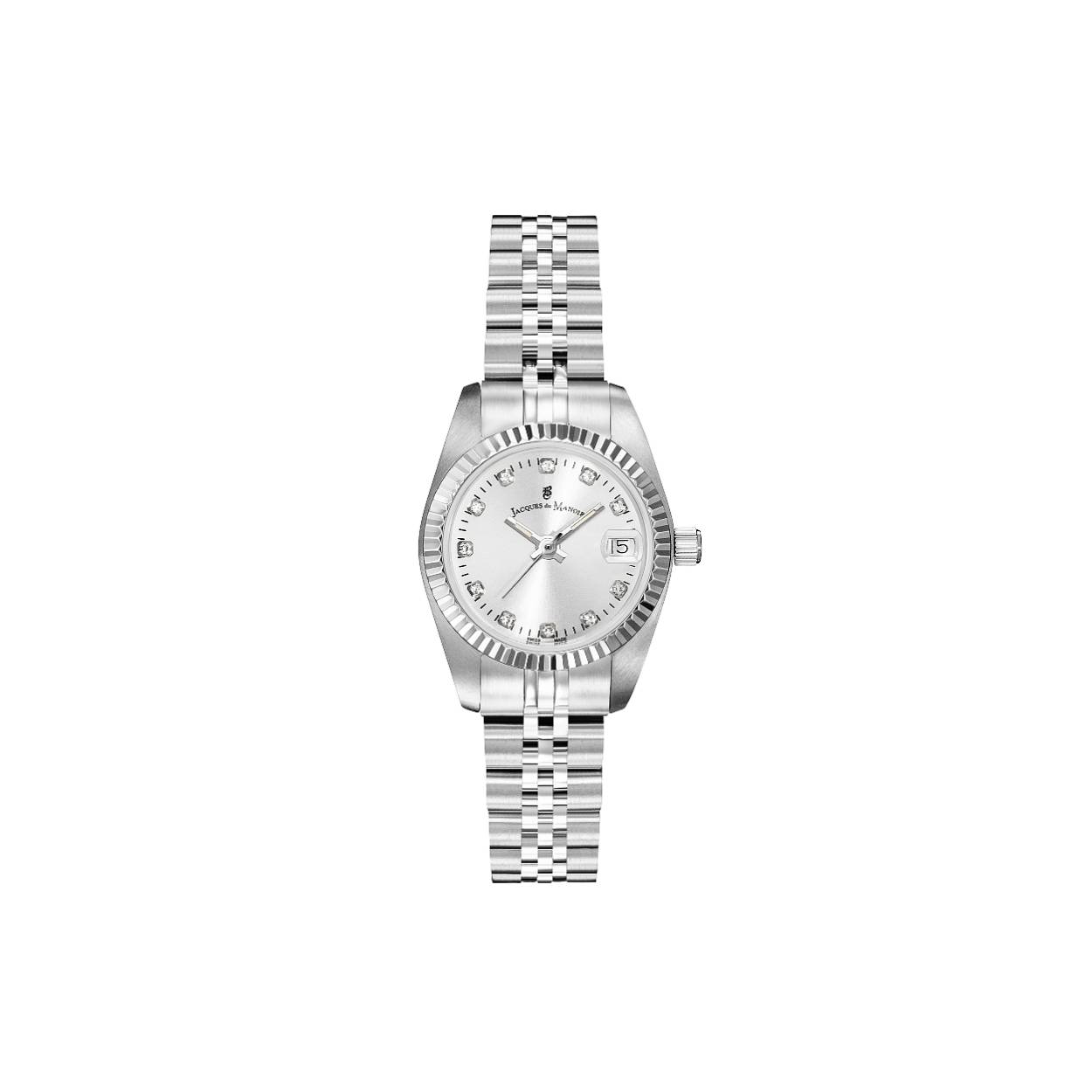 JdM dames horloge staal Swiss Made