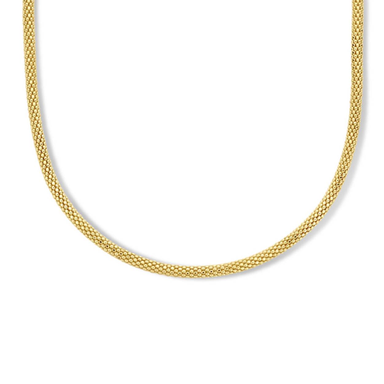 18k geelgoud popcorn collier 40 cm