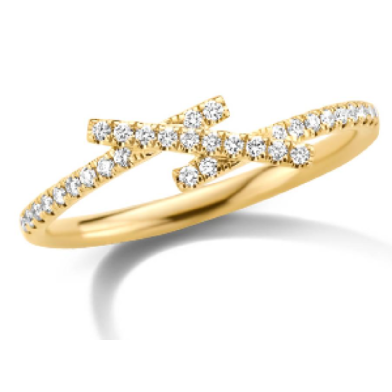 Geel gouden ring 18 karaat met 0.16ct briljant